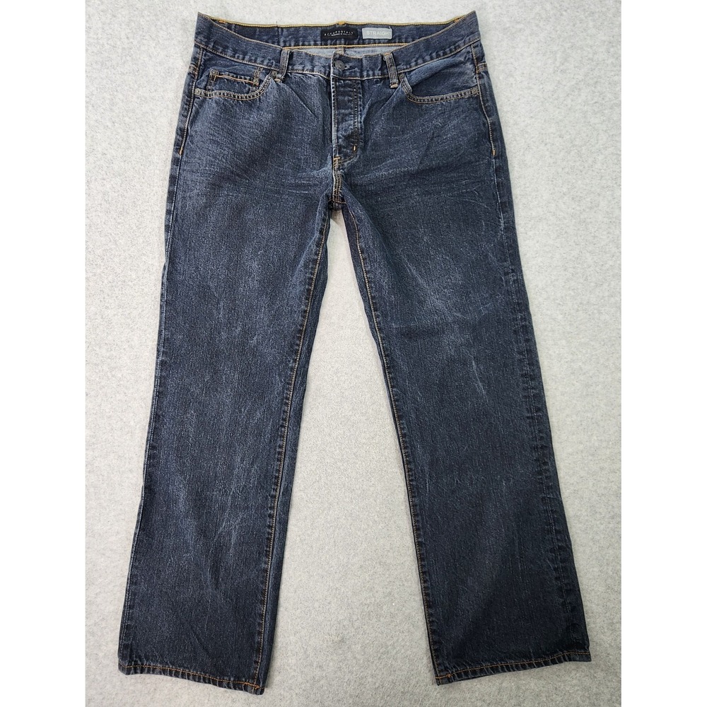 Aeropostale Jeans Mens Size 35x30‎ Blue Straight Fit Button Fly Tag 36x32